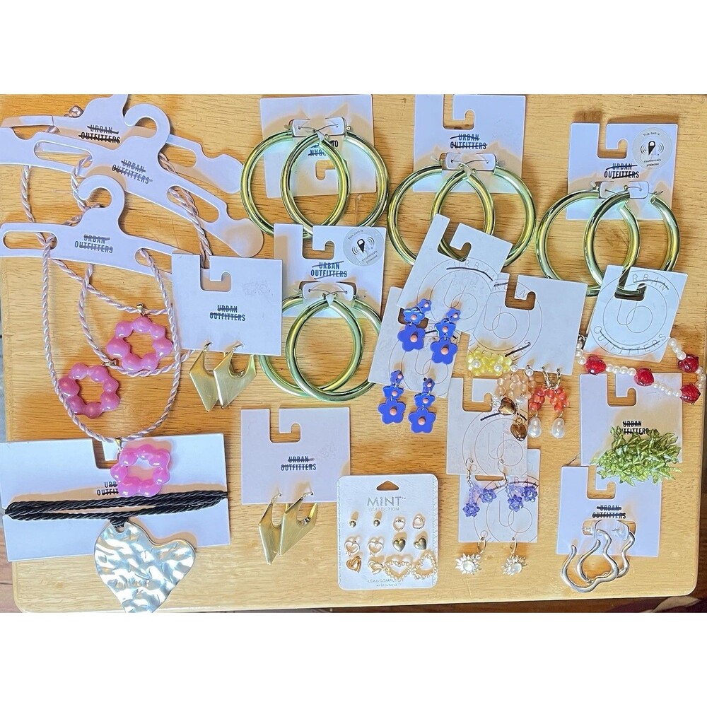 Urban Outfitters Jewelry Lot Necklaces, Earrings, Bracelet  New Good For Resell